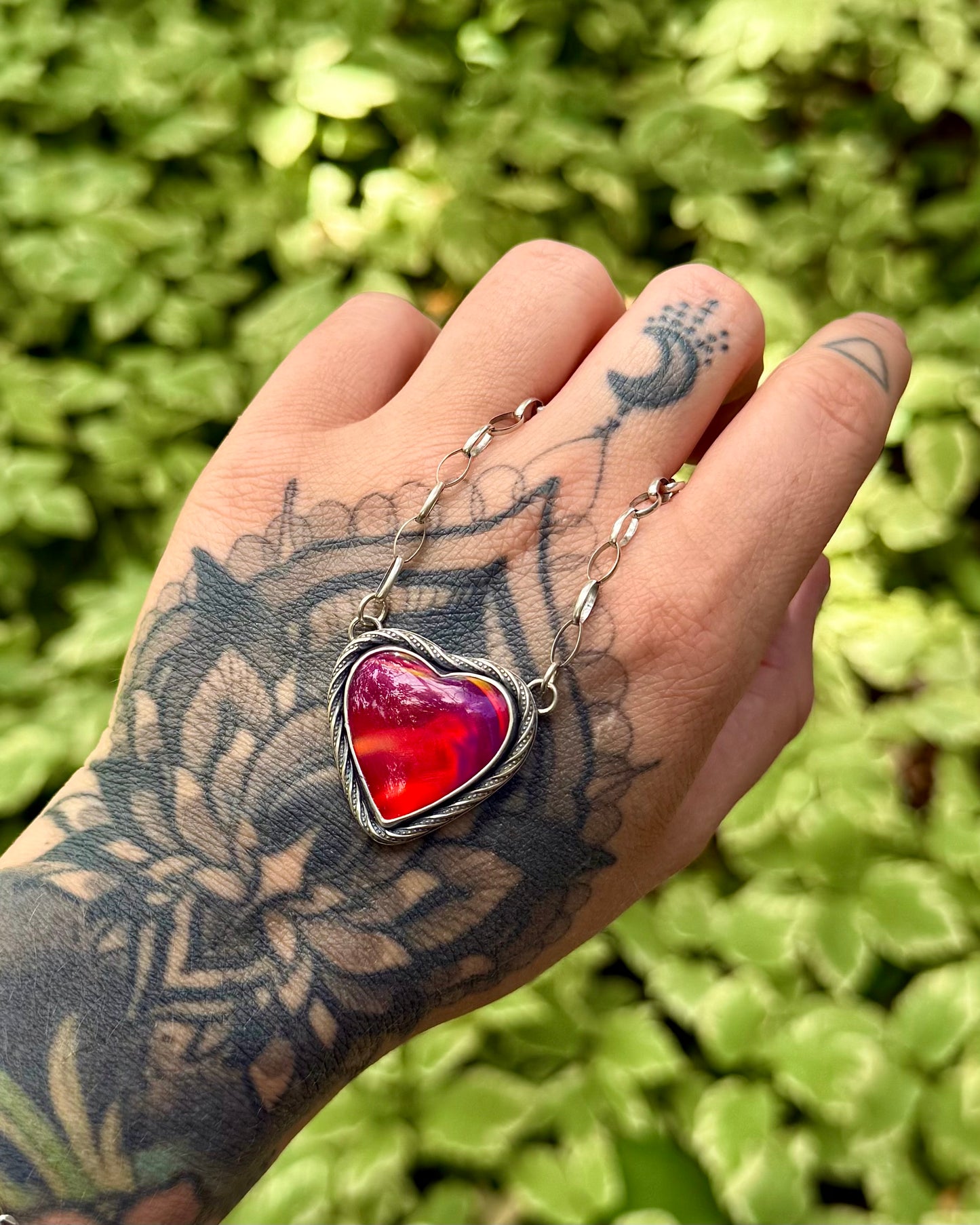 Aurora Opal Heart Necklace