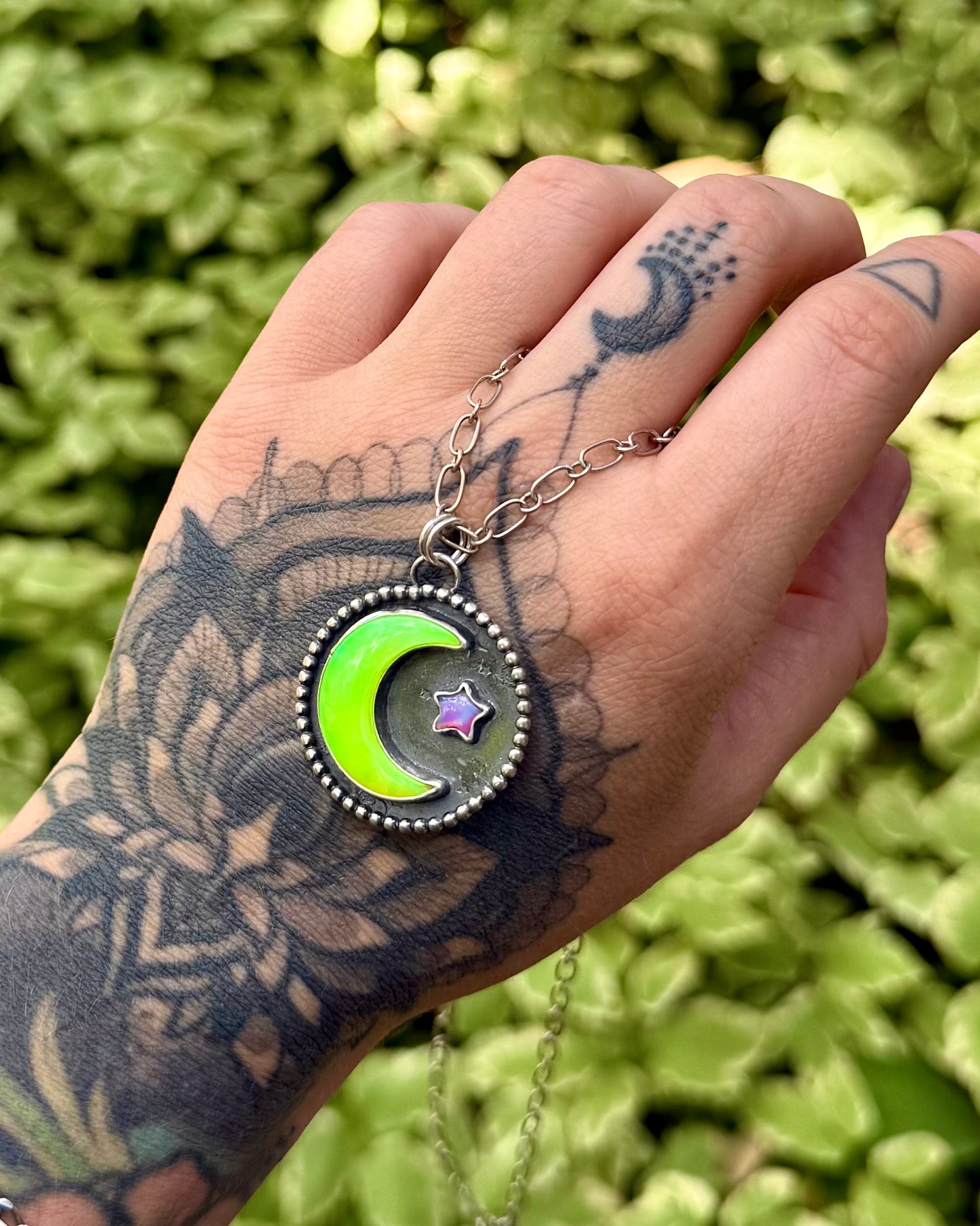 Aurora Opal Moon & Star Necklace
