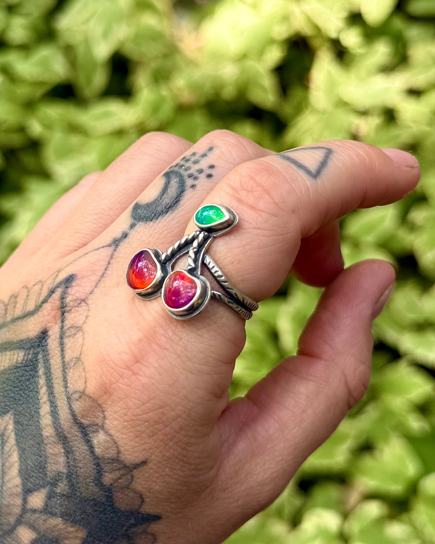 Aurora Opal Cherry Ring - Size 8.5