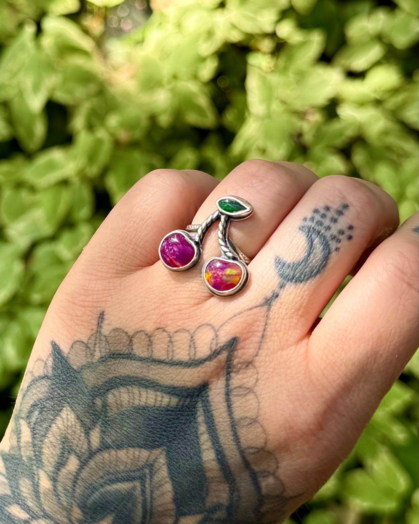 Aurora Opal Cherry Ring - Size 7