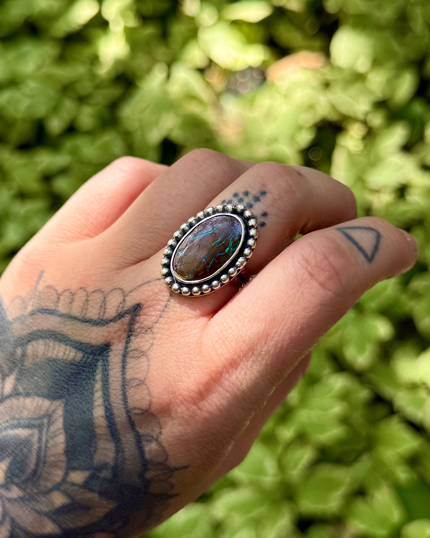 Natural Boulder Opal Ring - Size 8
