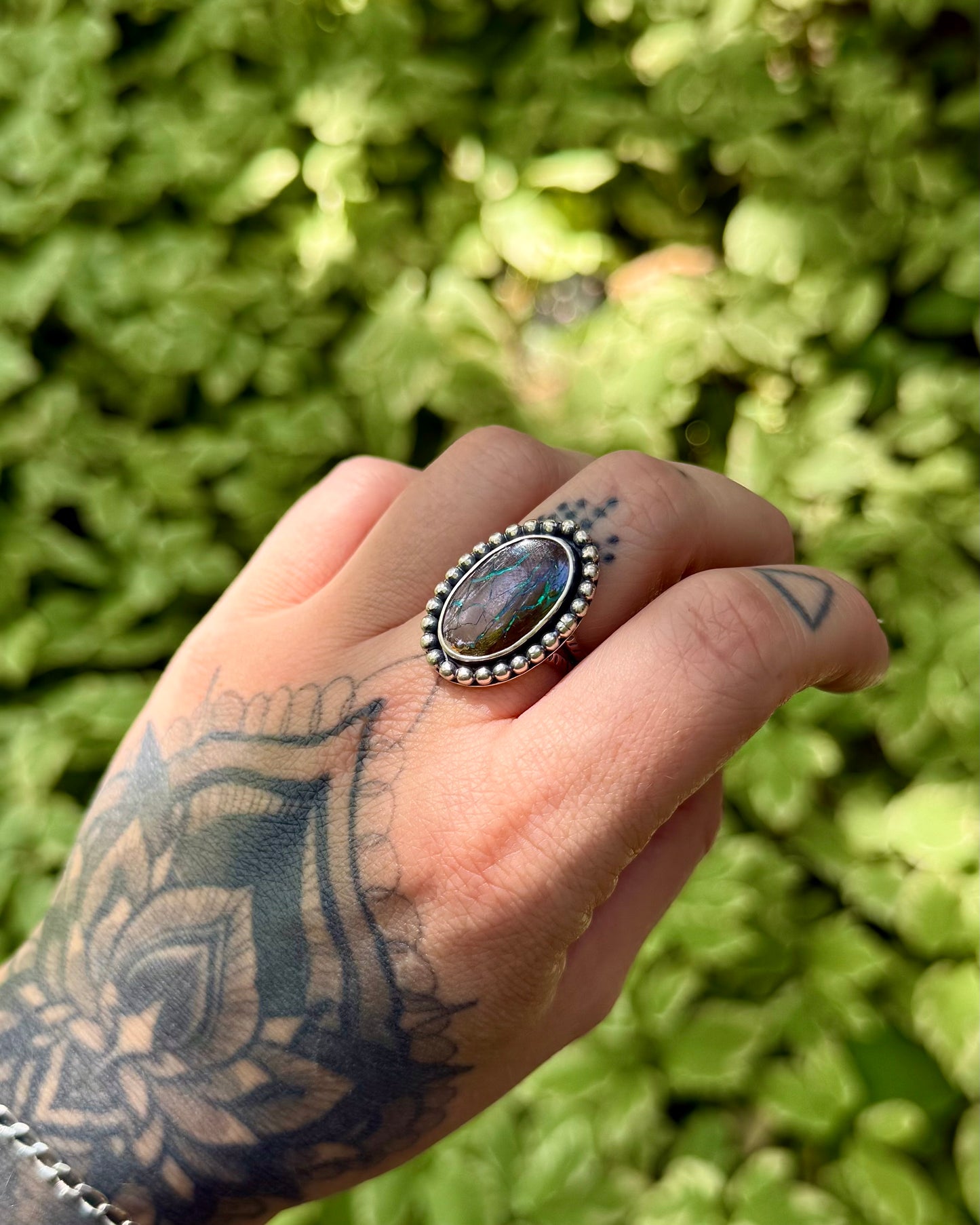 Natural Boulder Opal Ring - Size 8