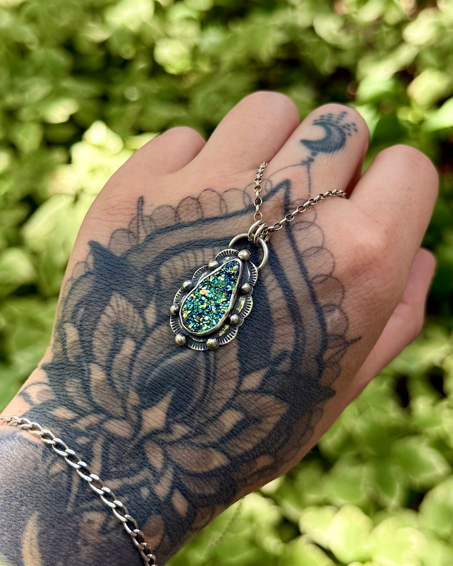 Angel Aura Quartz Druzy Pendant Necklace