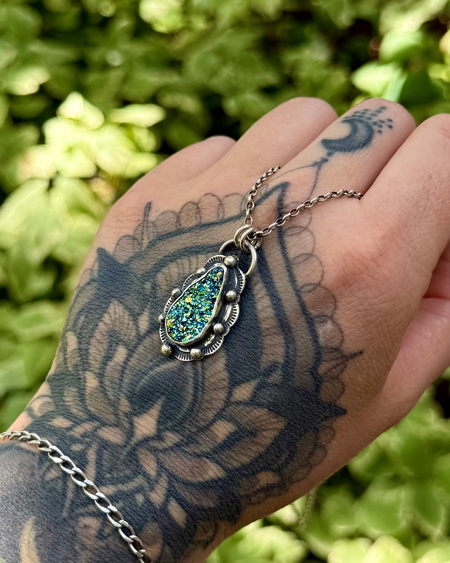 Angel Aura Quartz Druzy Pendant Necklace