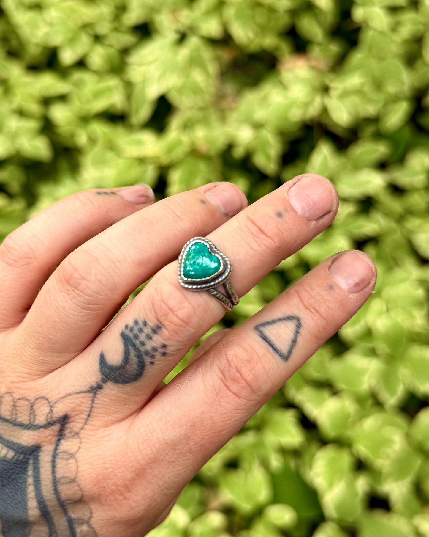 Chilean Turquoise Heart Ring - Size 5.5