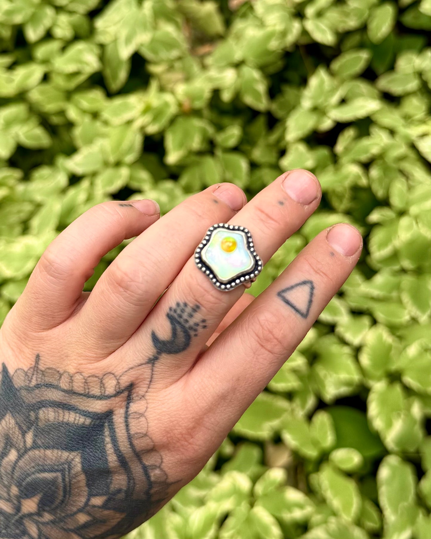 Aurora Opal Friend Egg Ring - Size 6