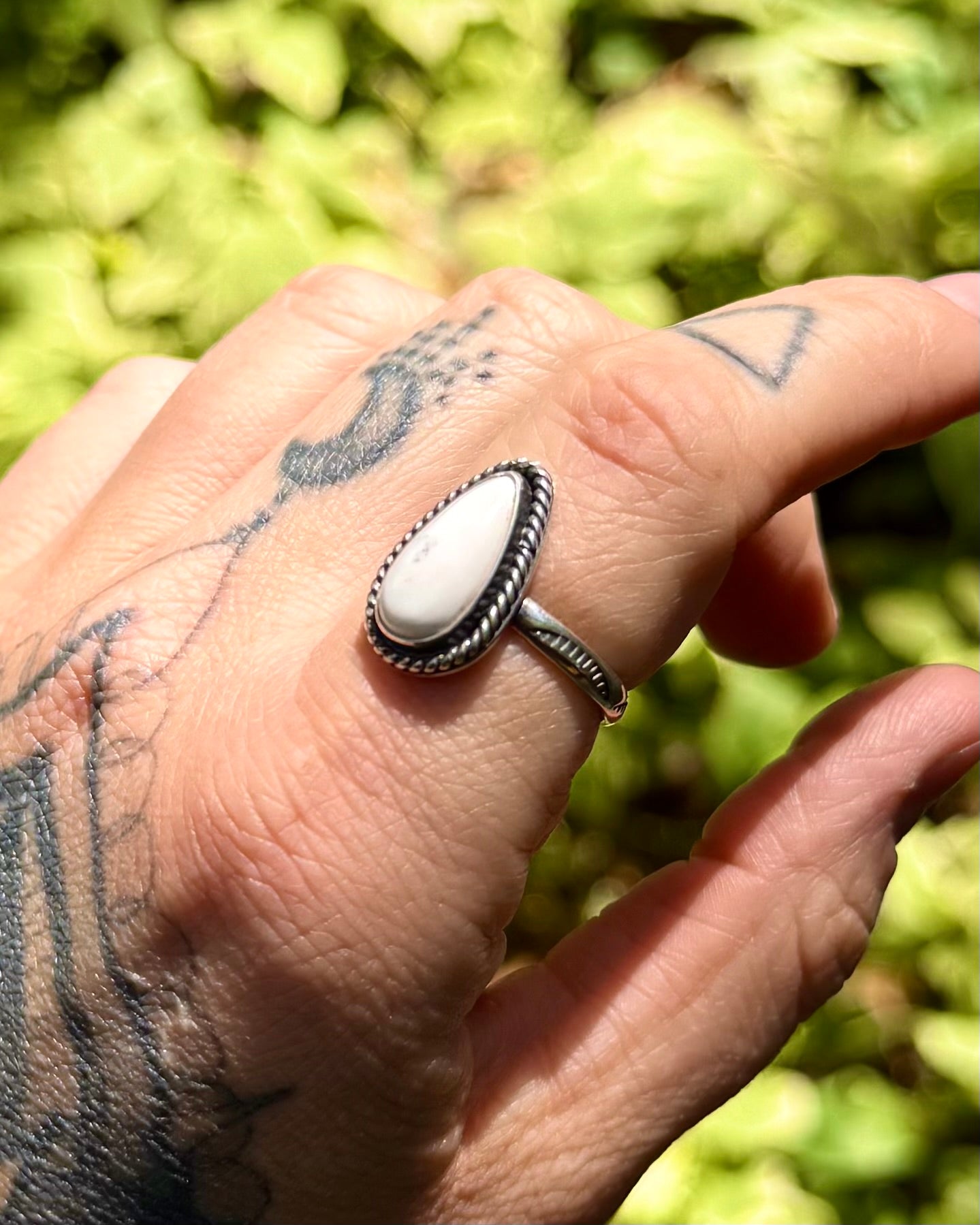 White Buffalo Stacker Ring - Size 9