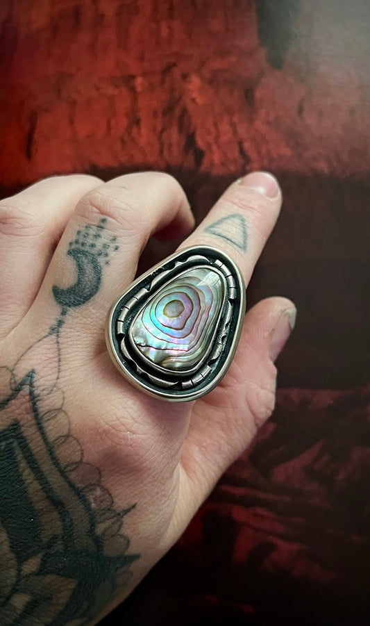 Abalone Shadow Box Ring | Size 9