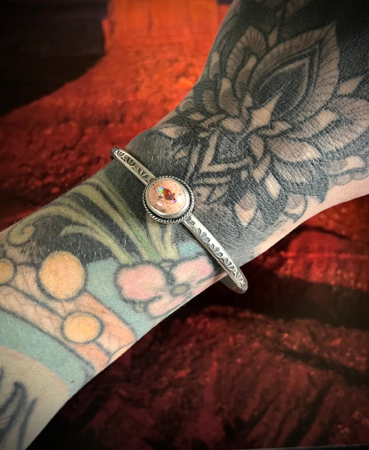 Mexican Fire Opal Cuff Bracelet | Size S/M