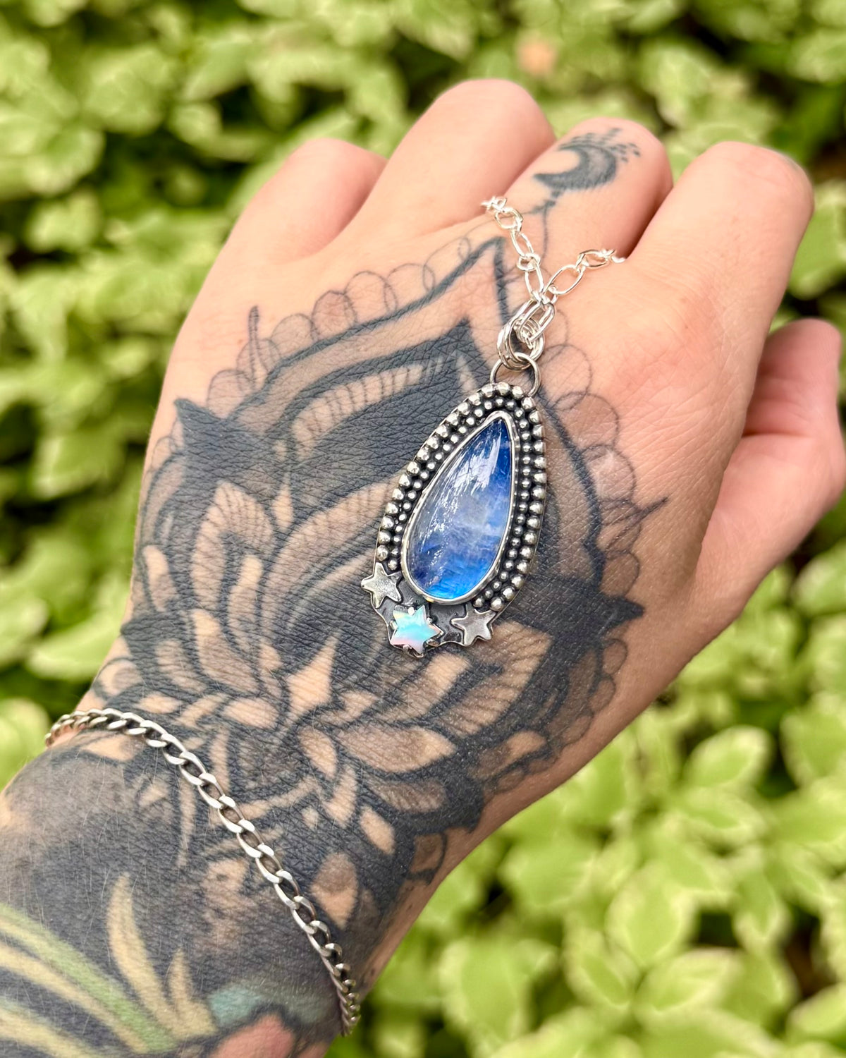 Rainbow Moonstone & Aurora Opal Talisman Necklace