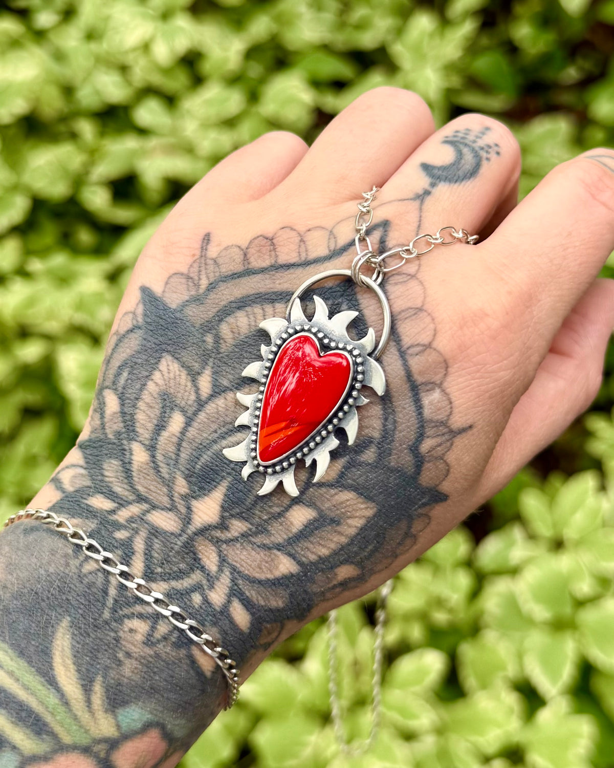 Flaming Sacred Heart Necklace