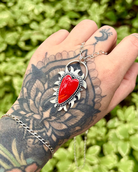 Flaming Sacred Heart Necklace