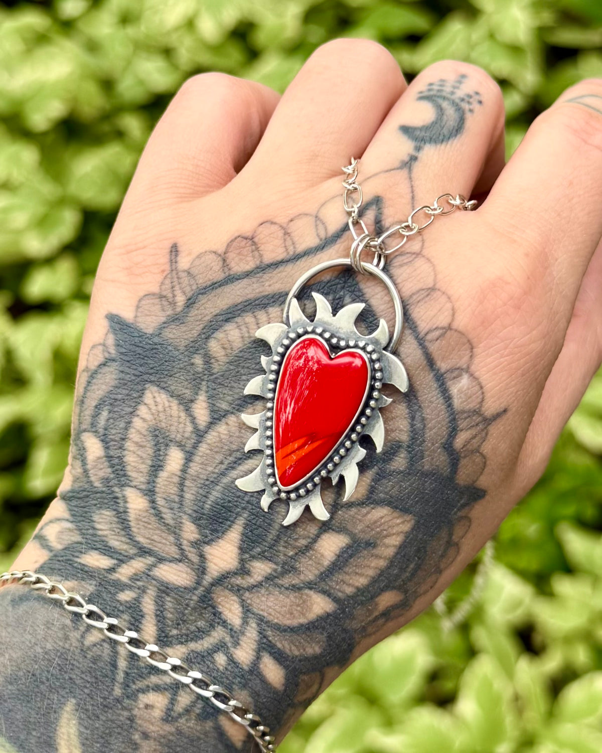 Flaming Sacred Heart Necklace