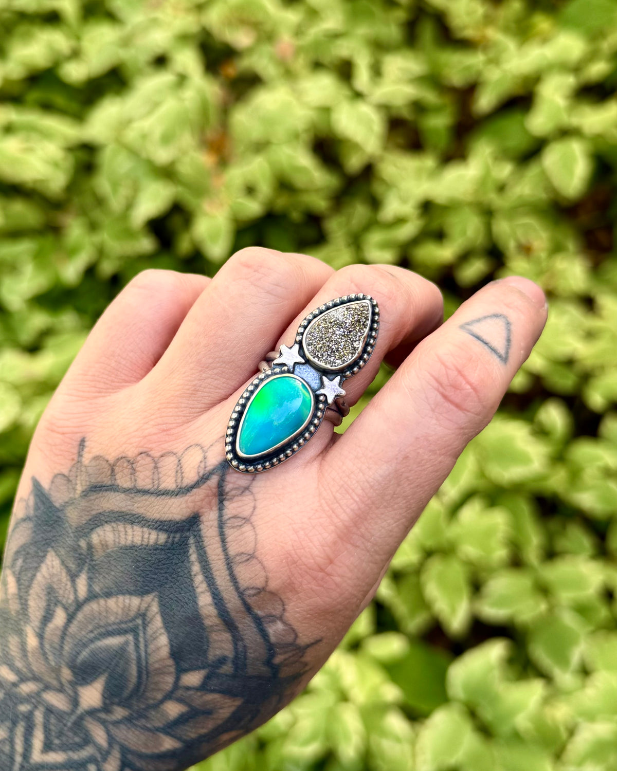 Aurora Opal & Druzy Statement Ring | Size 7.5
