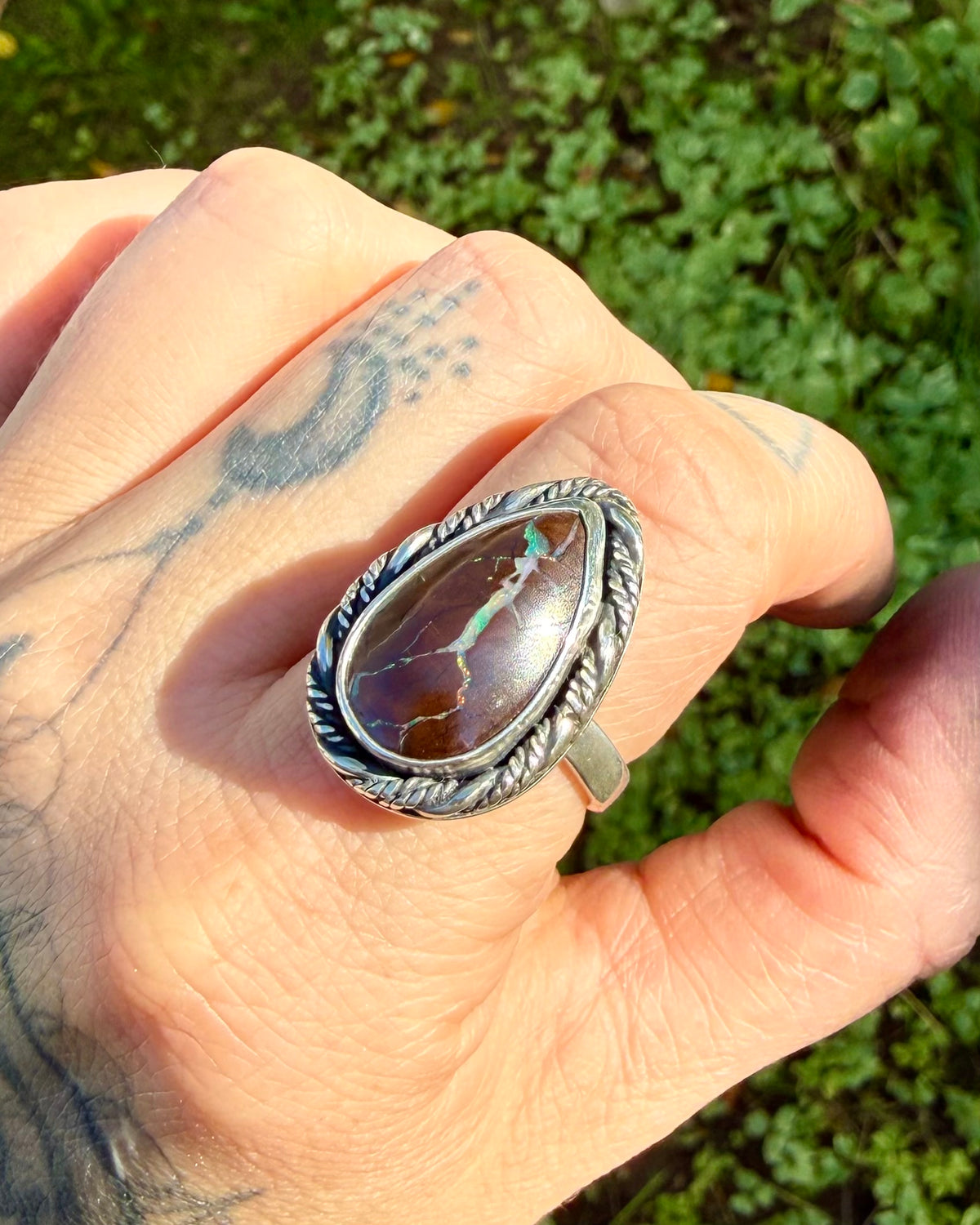 Boulder Opal Statement Ring | Size 9