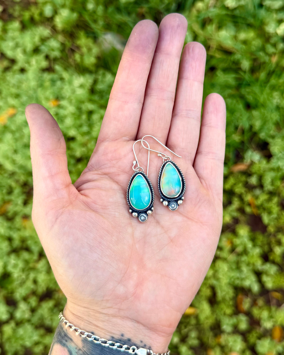 Aurora Opal Teardrop Earrings