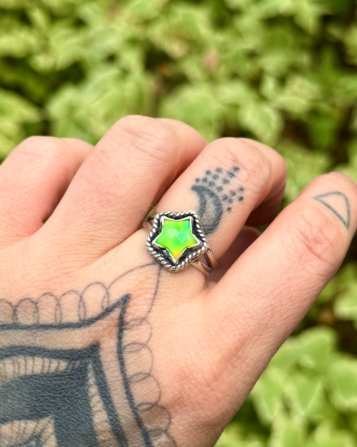 Neon Star Aurora Opal Ring | Size 7.5