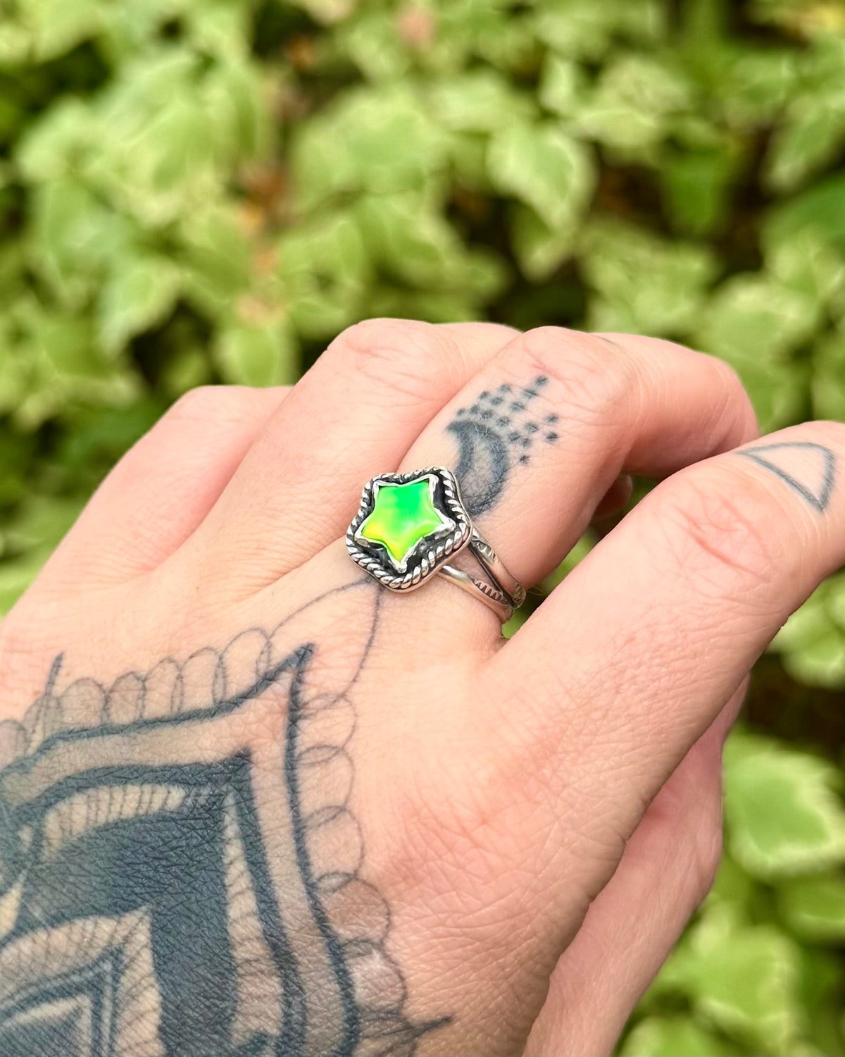 Neon Star Aurora Opal Ring | Size 7.5