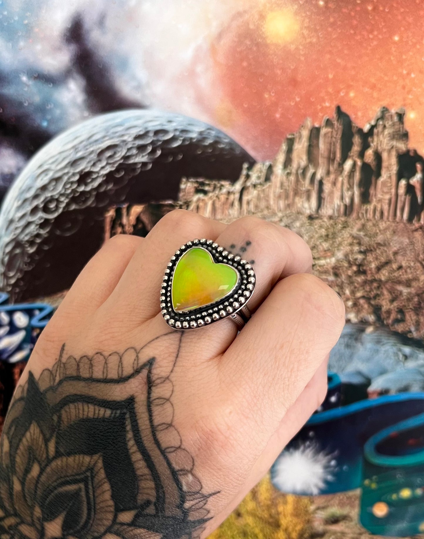 Aurora Opal Ring | Size 8.5