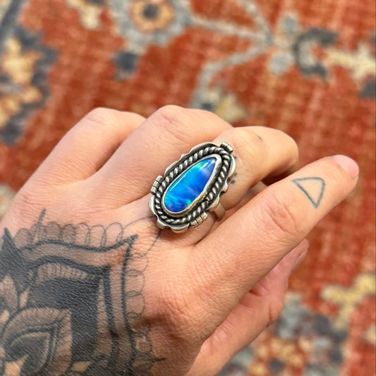 Cosmic Cowgirl Aurora Opal Ring | Size 7