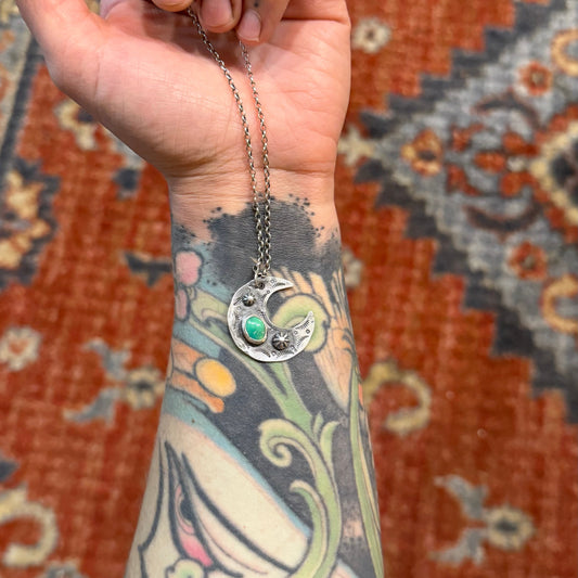 Cosmic Moon Necklace | Sonoran Gold Turquoise