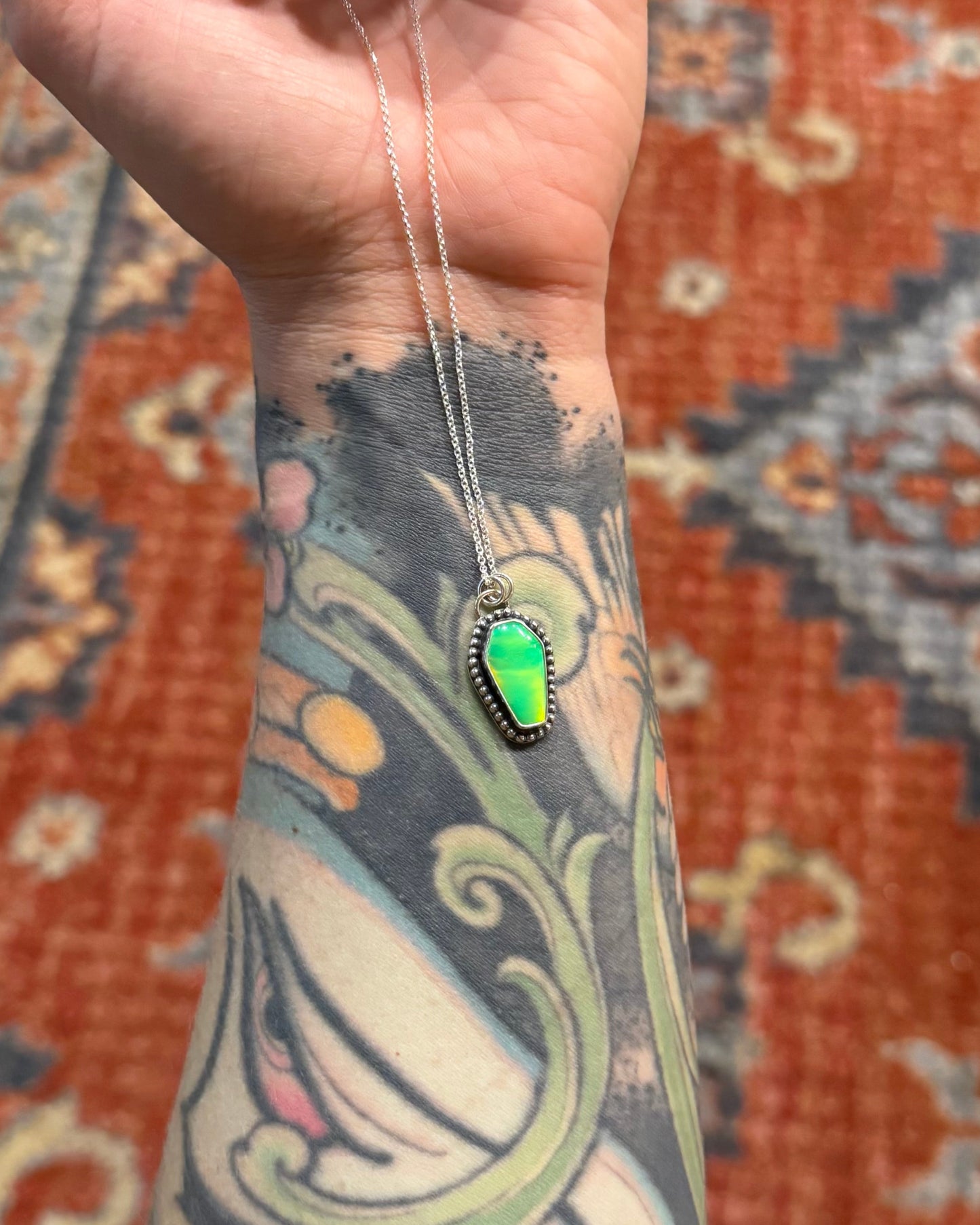 Aurora Opal Coffin Necklace
