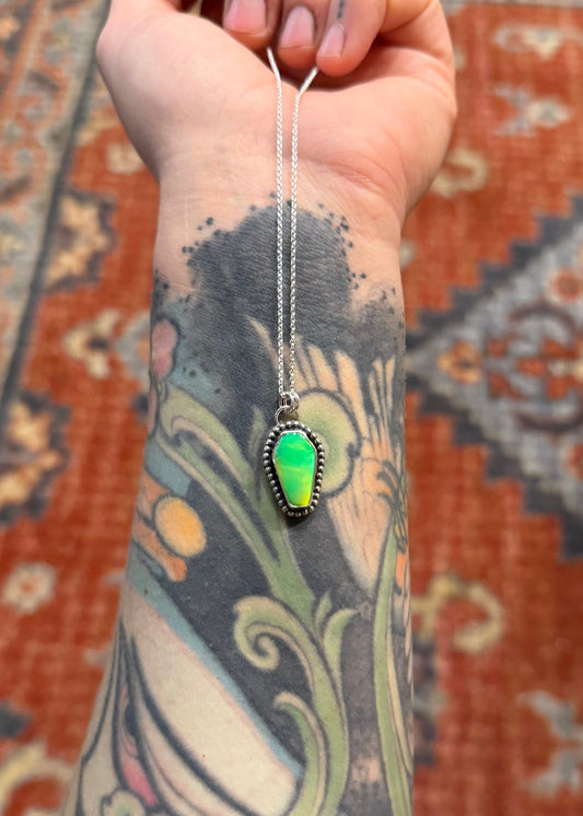 Aurora Opal Coffin Necklace