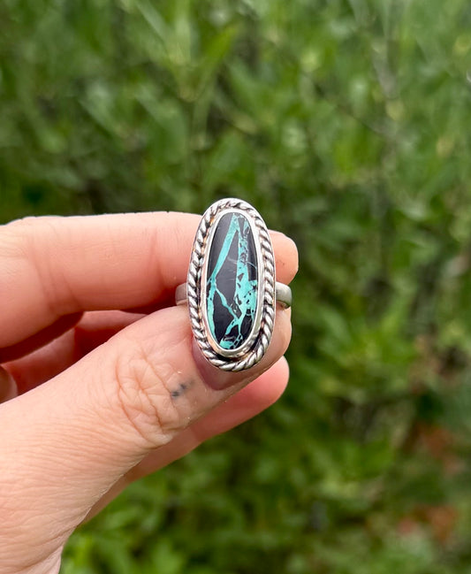 Black Jack Turquoise Ring | Size 6