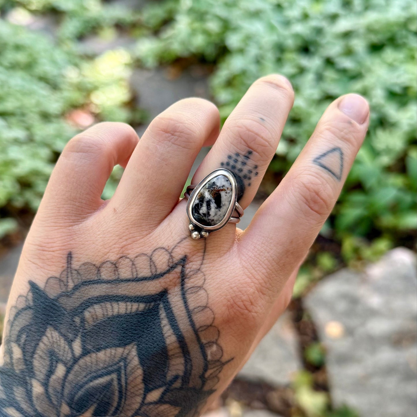 White Buffalo Turquoise Ring | Size 8