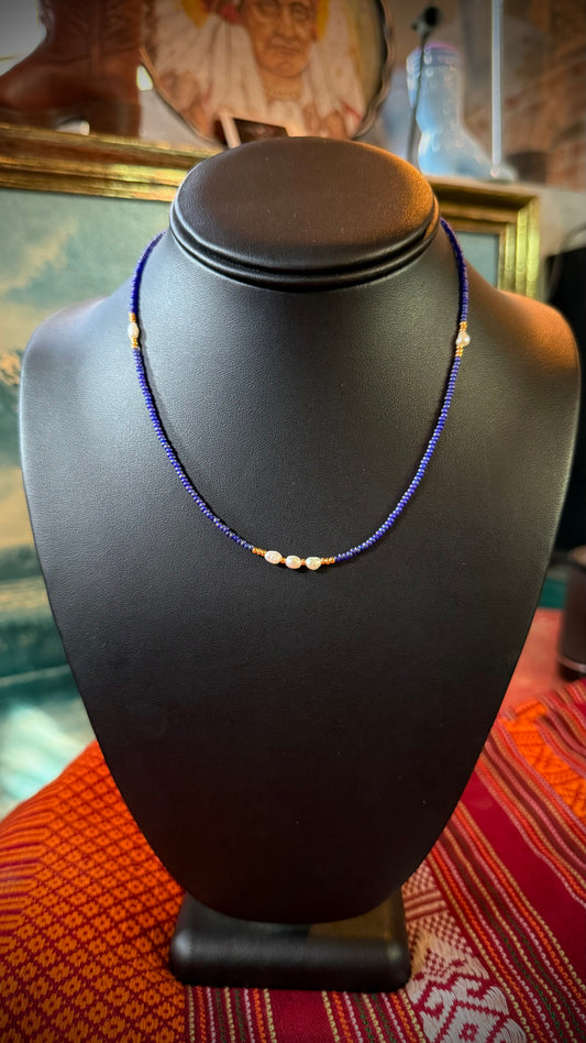 Glass + Freshwater Pearl Necklace