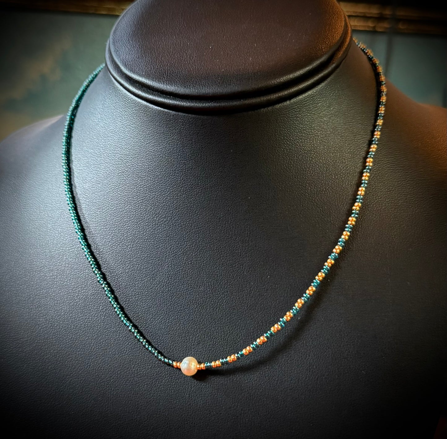 Glass + Fresh Water Pearl Necklace