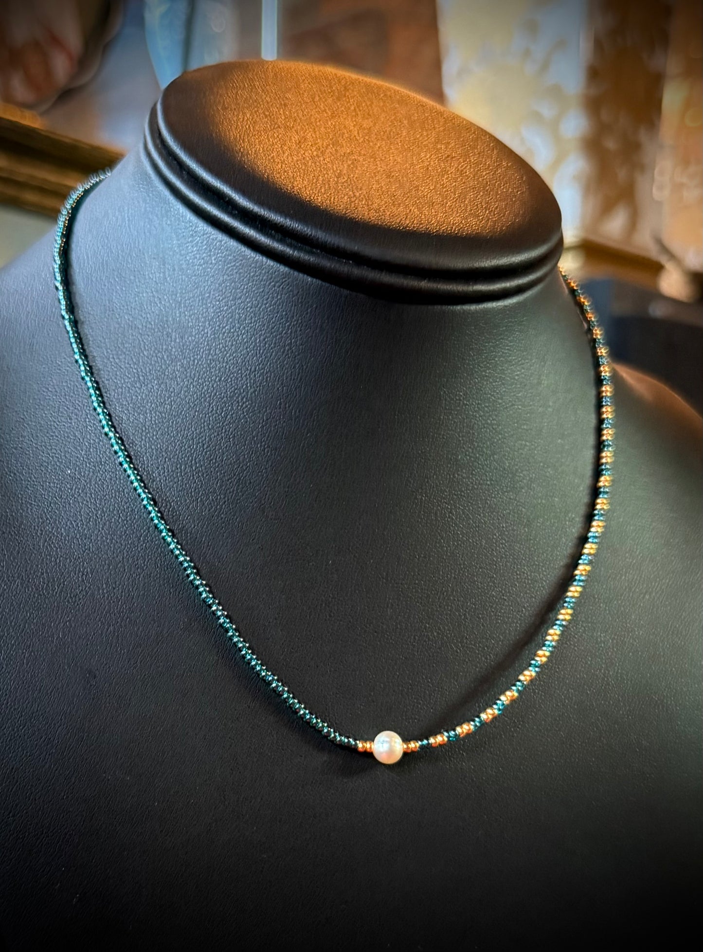 Glass + Fresh Water Pearl Necklace