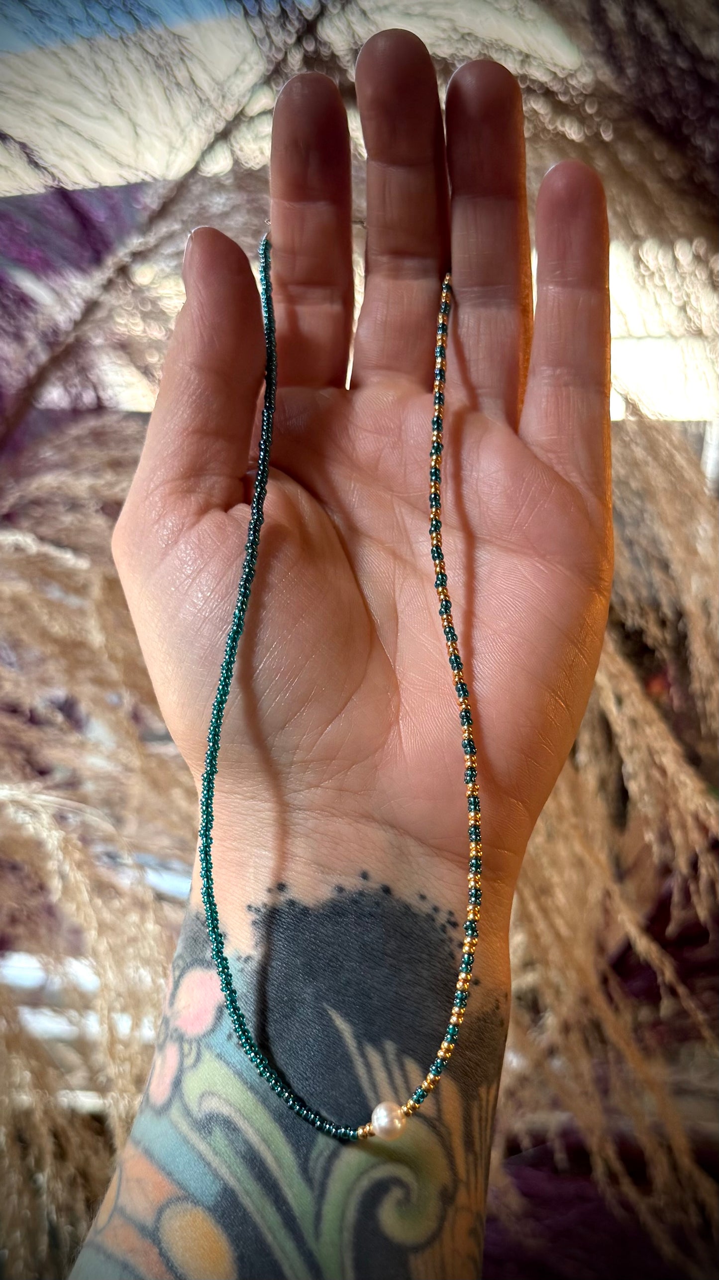 Glass + Fresh Water Pearl Necklace