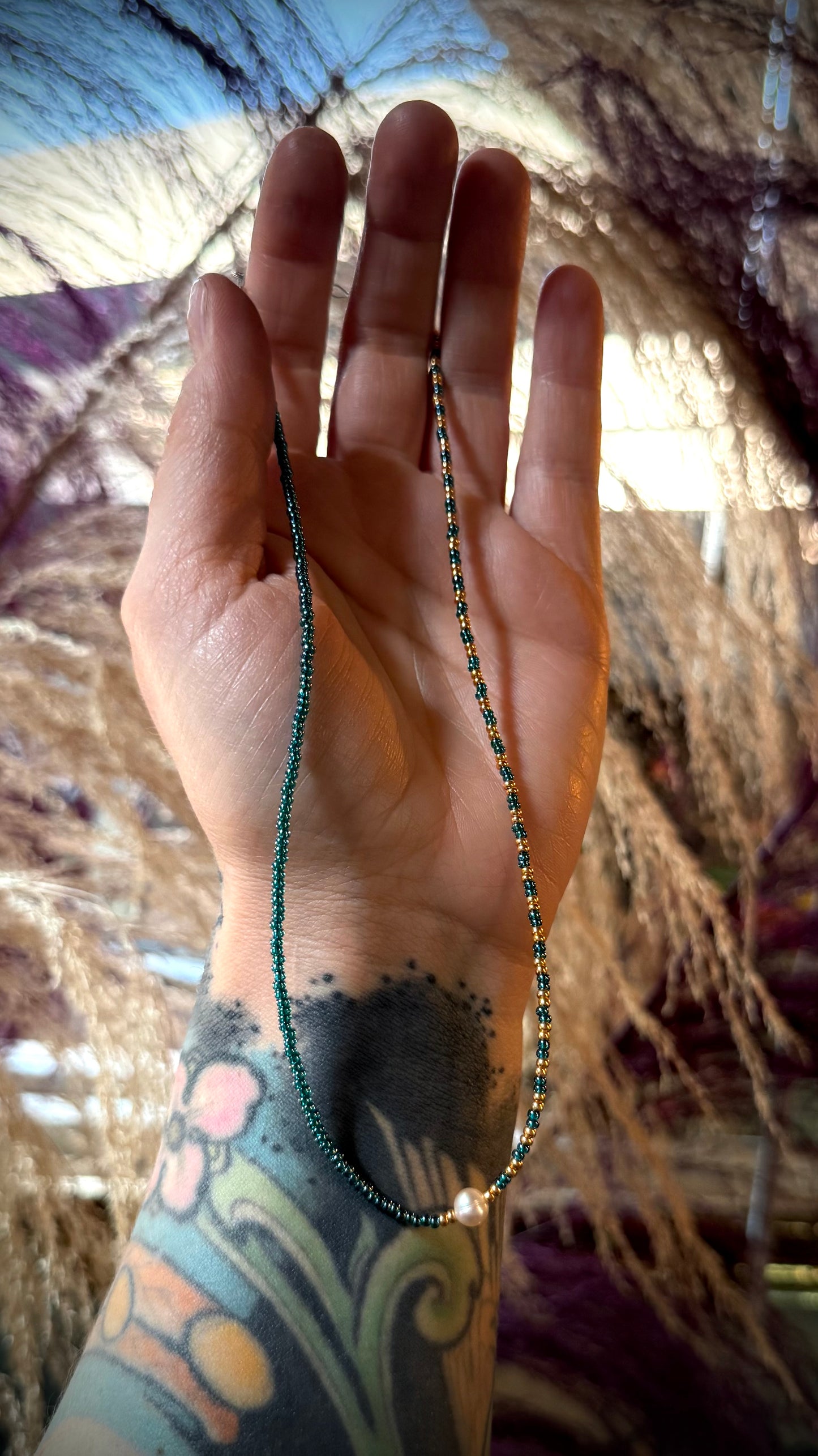 Glass + Fresh Water Pearl Necklace