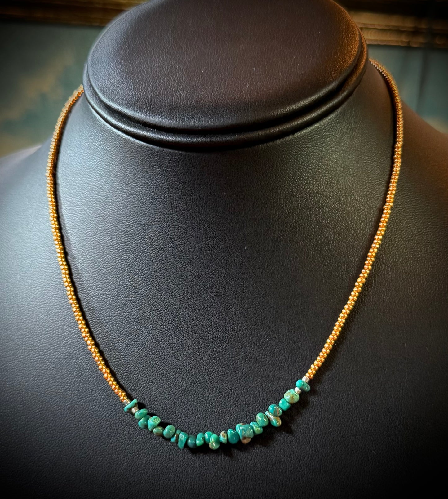 Gold filled Turquoise Necklace