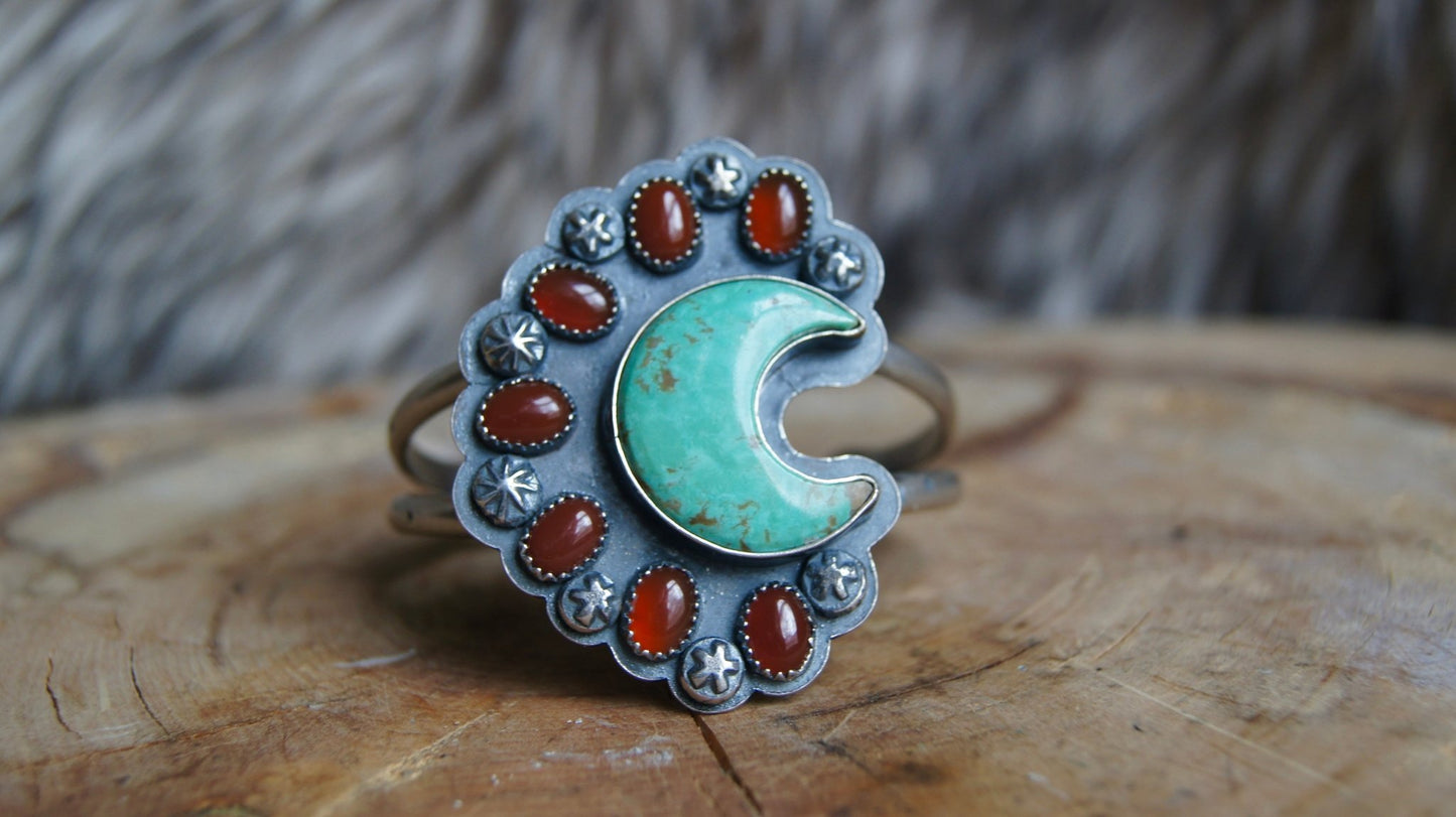 Agate and Turquoise Cosmic Cuff - Cosmic Heart Arts