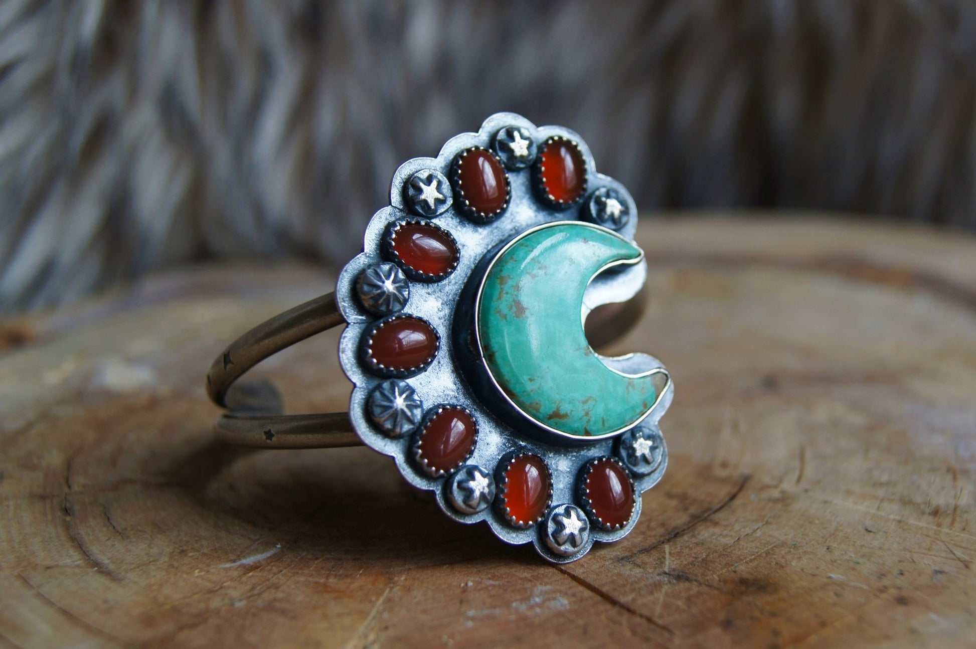 Agate and Turquoise Cosmic Cuff - Cosmic Heart Arts