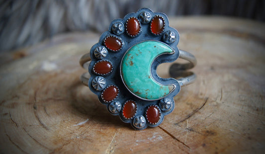 Agate and Turquoise Cosmic Cuff - Cosmic Heart Arts