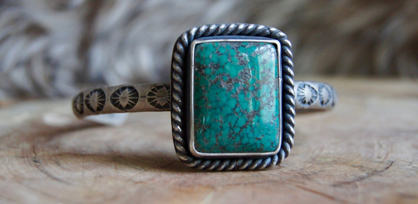 Bamboo Mountain Turquoise - Heavy 2g Cuff - Cosmic Heart Arts