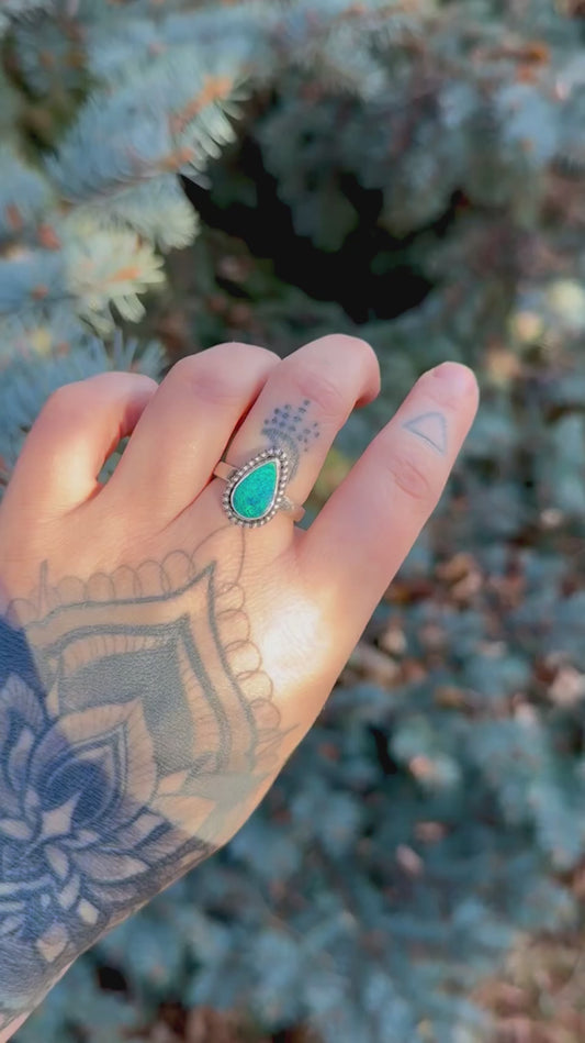 Moonrise | Coober Pedy Opal Sterling Silver Ring (Size 8)